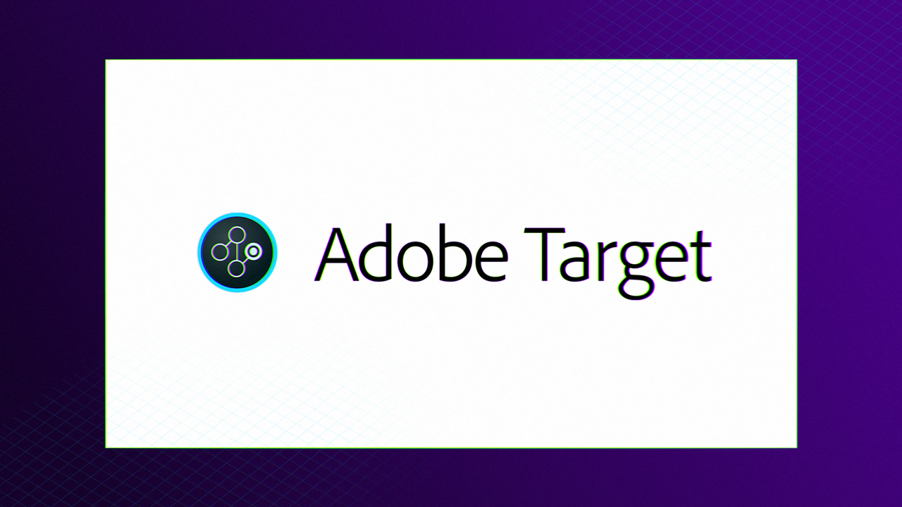 a banner with the texts "adobe target" written on it